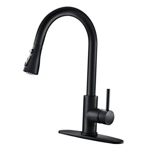 Black Kitchen Faucets with Pull Down Sprayer Kitchen B - Black Contemporary