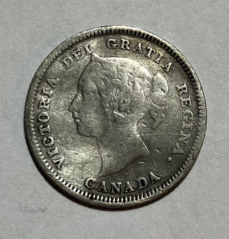 1881 H Canada 5 Cents - Bent