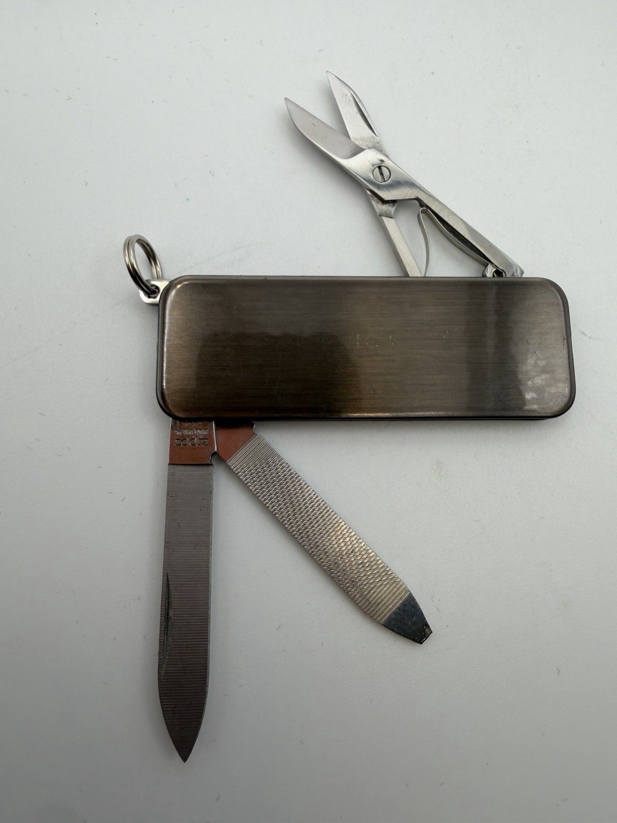 Midnight Chrome Stainless Zippo File & Scissors New B19