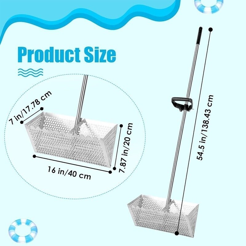 Detachable Sand Flea Rake with Shark Tooth Sifter & Auxiliary Handle Beach Use