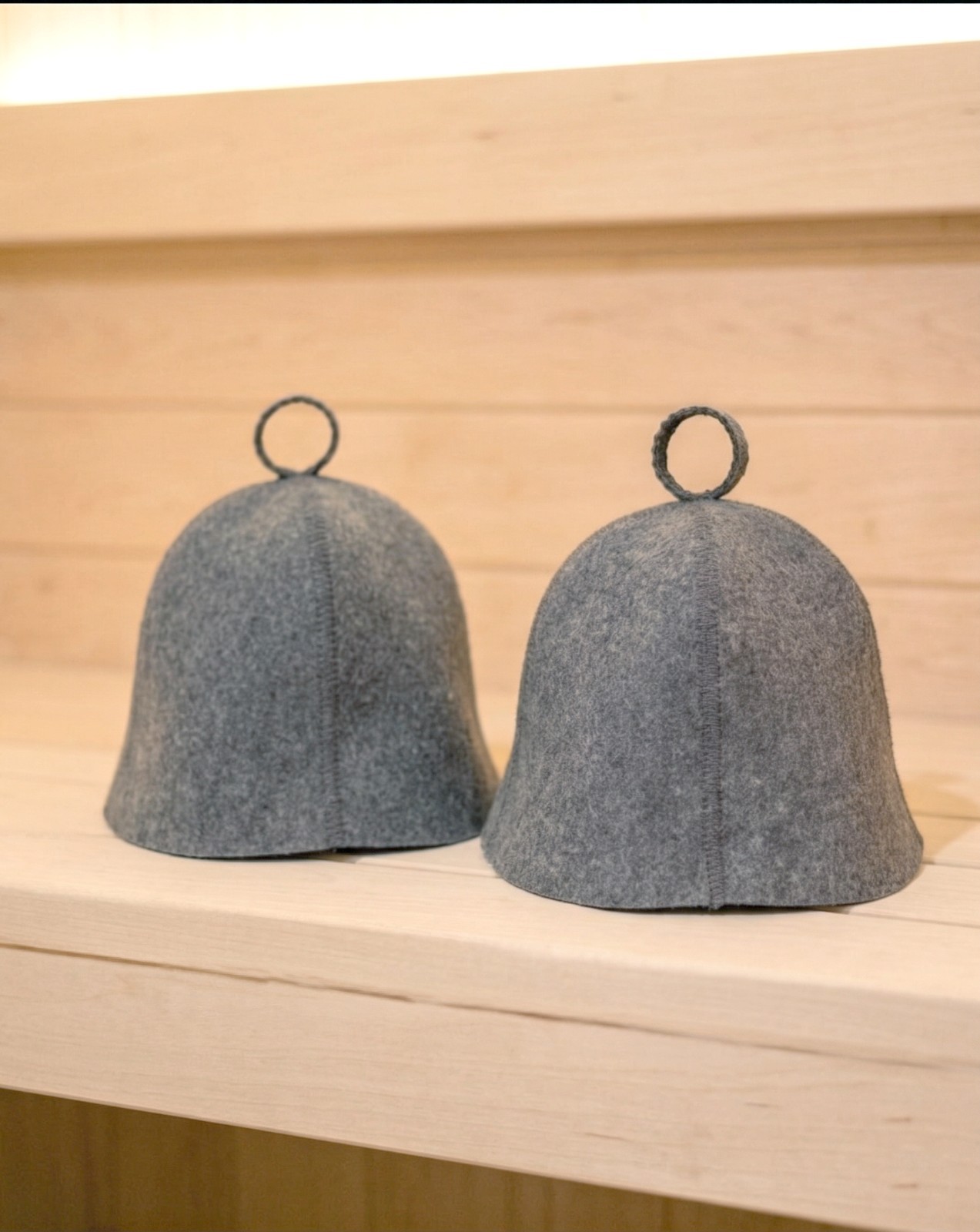 2 Sauna Hats - matching set for couples, XL size sauna hat 100% Wool