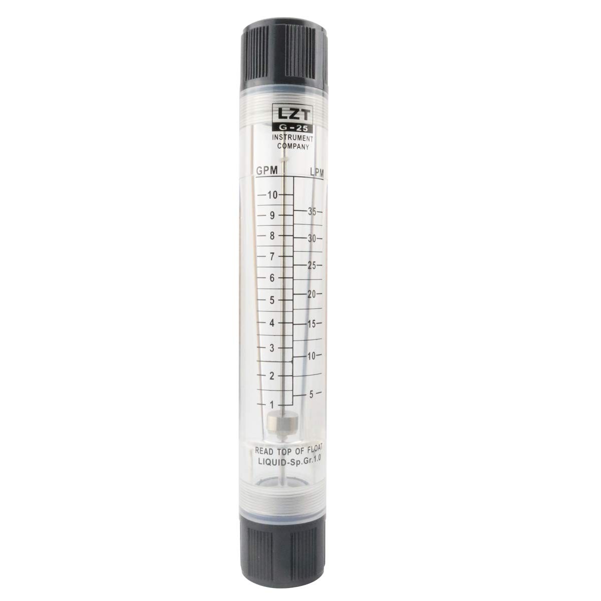 535LPM Inline Clear Acrylic Water Flowmeter 1PT Dia Threads Flow Meter
