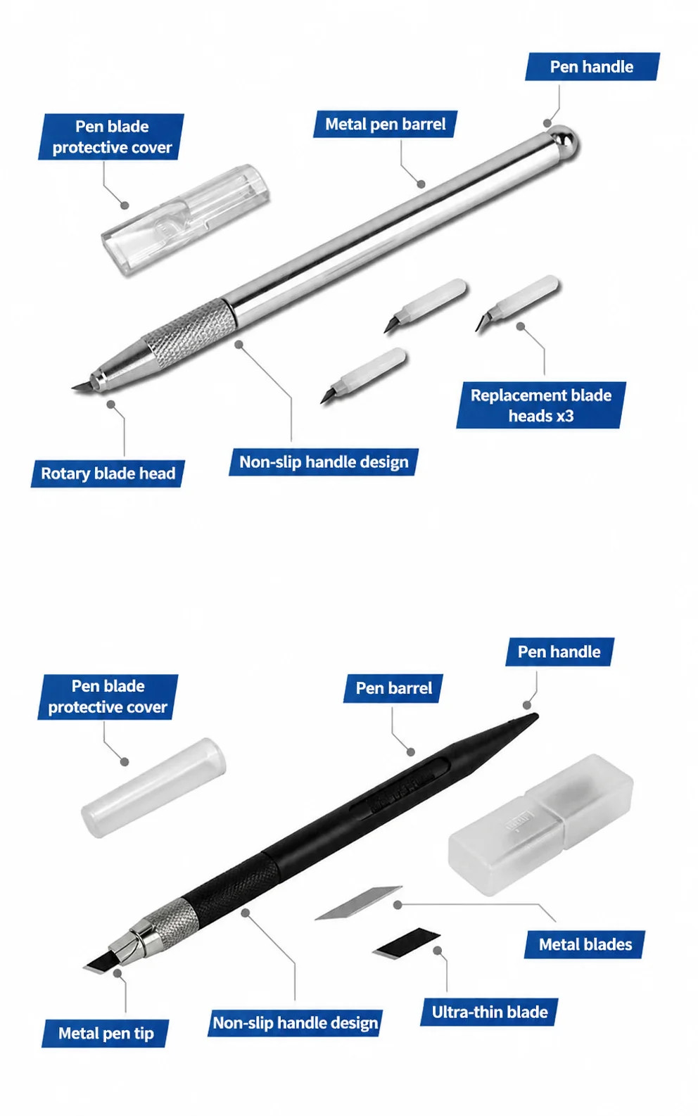 Ustar Hobby Knife Set (Rotary Knife/Ultra-thin Blade Knife) Model Making Tools