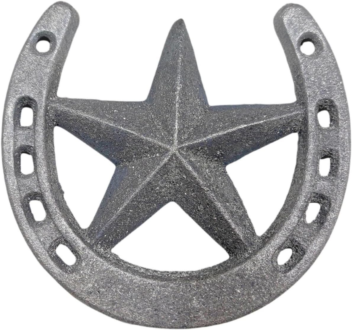 1 Pcs Horse Shoes with Star for Decorations, Durable Cast Iron Lucky Horseshoes