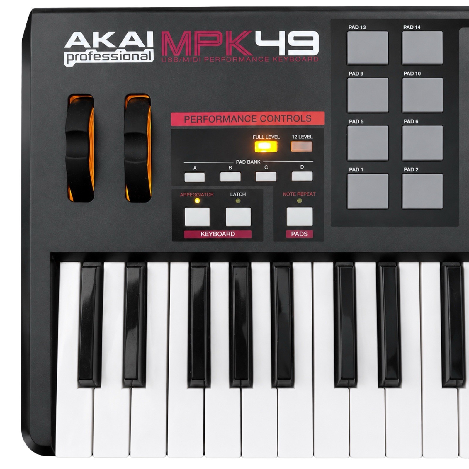 Akai Professional MPK49 49-Key USB MIDI Keyboard Controller Pads Knobs Faders