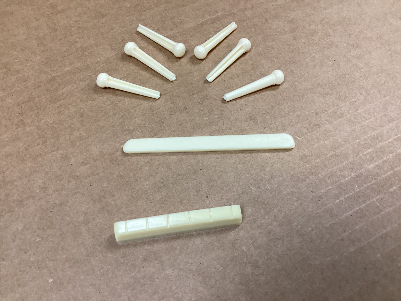 Guitar Bridge Saddle, Nut,and Bridge Pin Set, 6 String Acoustic Guitar Plastic