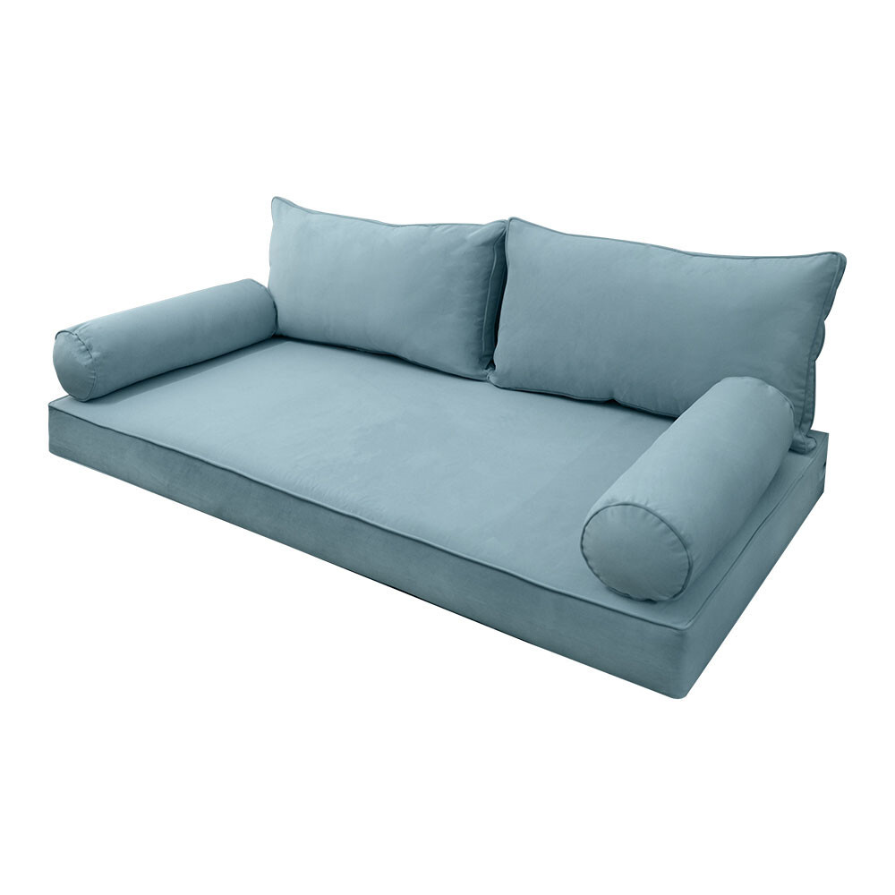 SLIPCOVER ONLY S1.V2 Velvet Indoor Daybed Mattress Pillow PipeTrim Twin-XL AD355