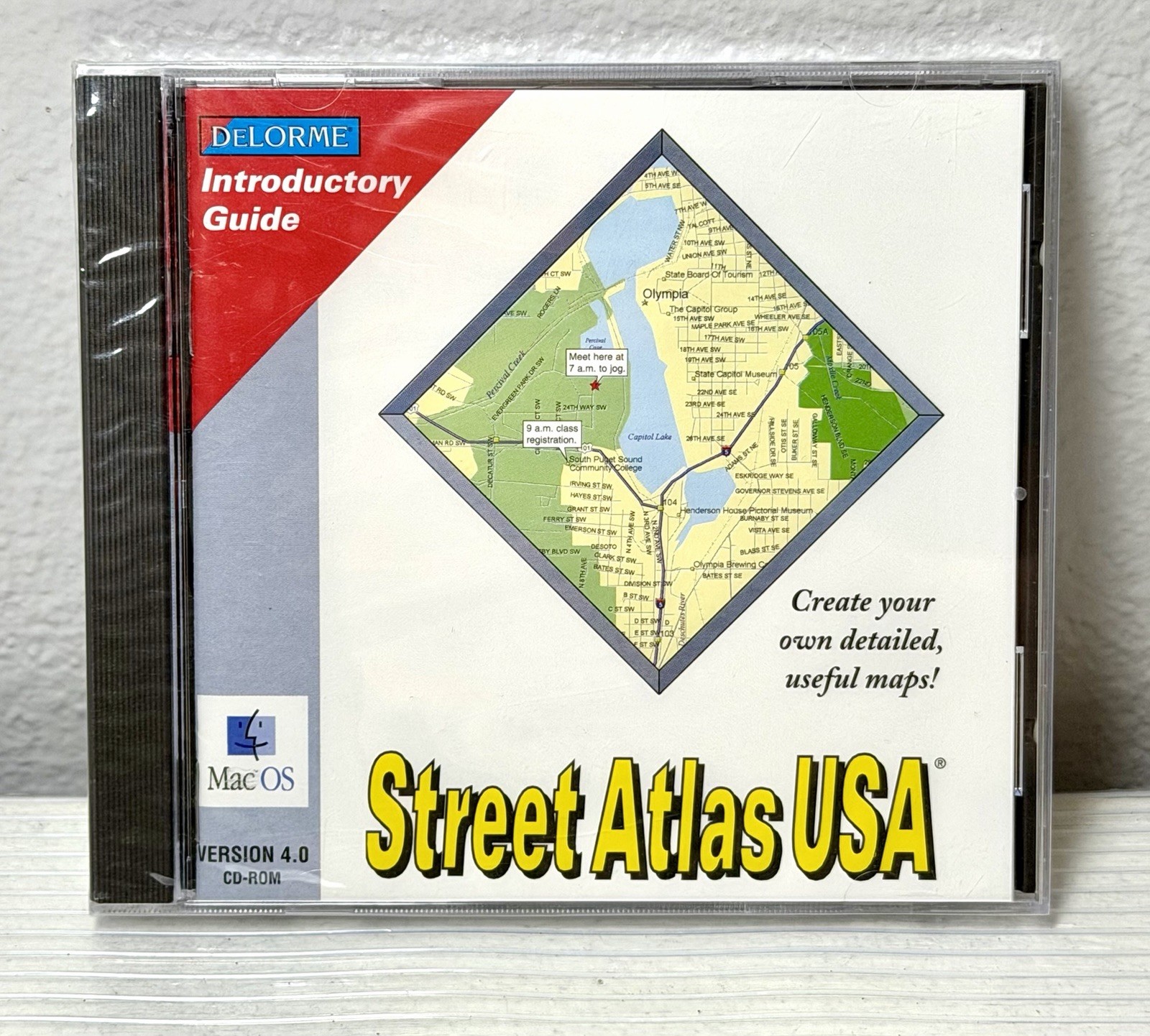 DeLorme Street Atlas USA v 4.0 for Apple Mac OS (7.x to 9x) 1997 on CD-ROM 💥