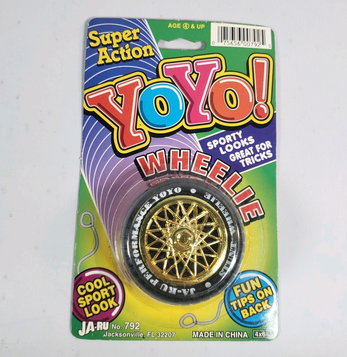 JA-RU Wheelie YoYo Tire YoYo Black Rims No. 792 - Brand New RARE