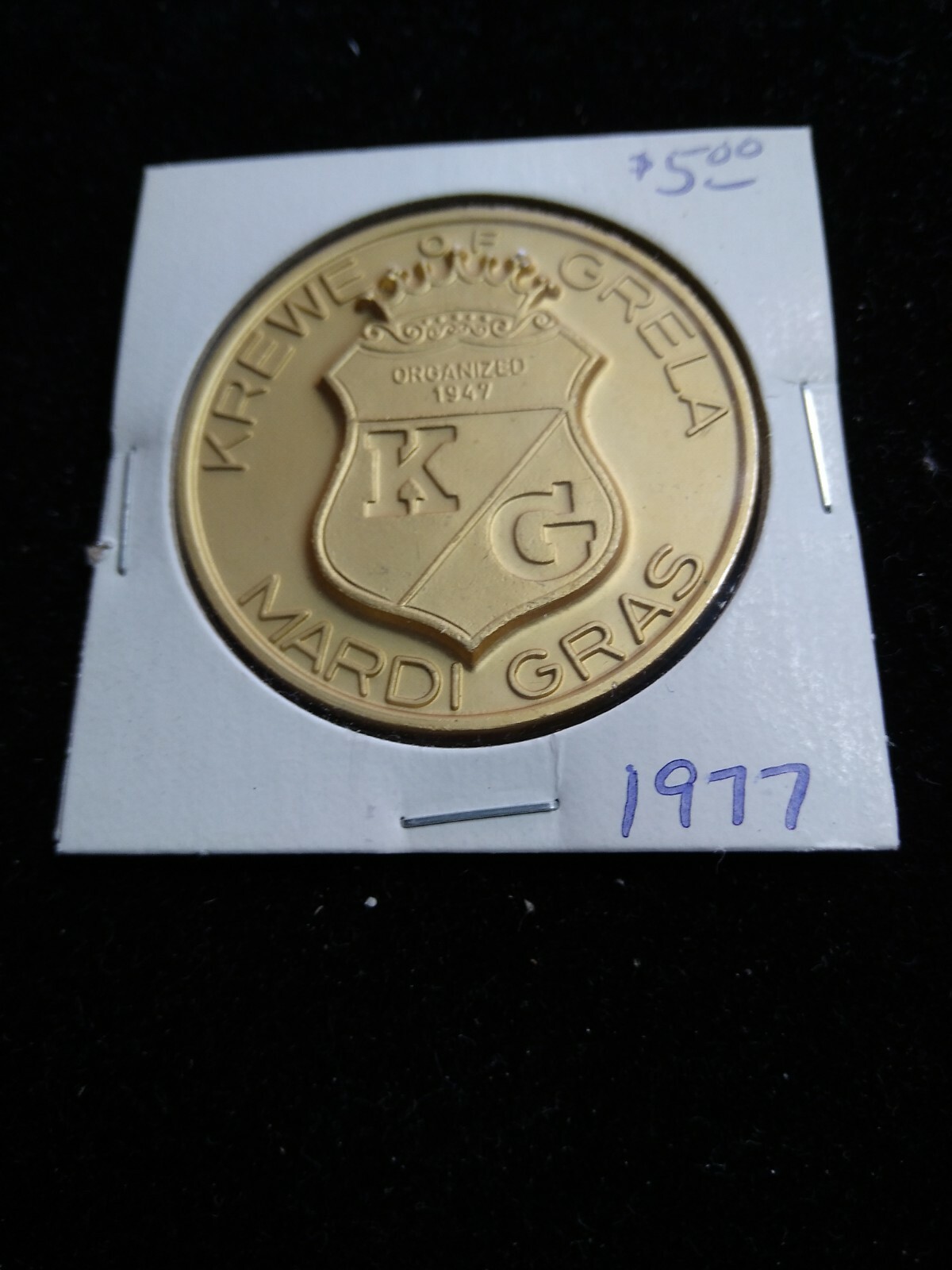 1977 Grela Brushed Gold Aluminum Doubloon - Mardi Gras