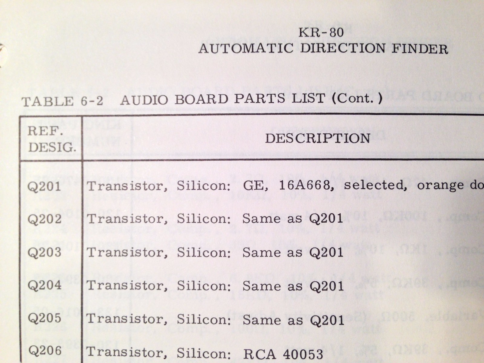 King KR-80 ADF Service & Parts manual