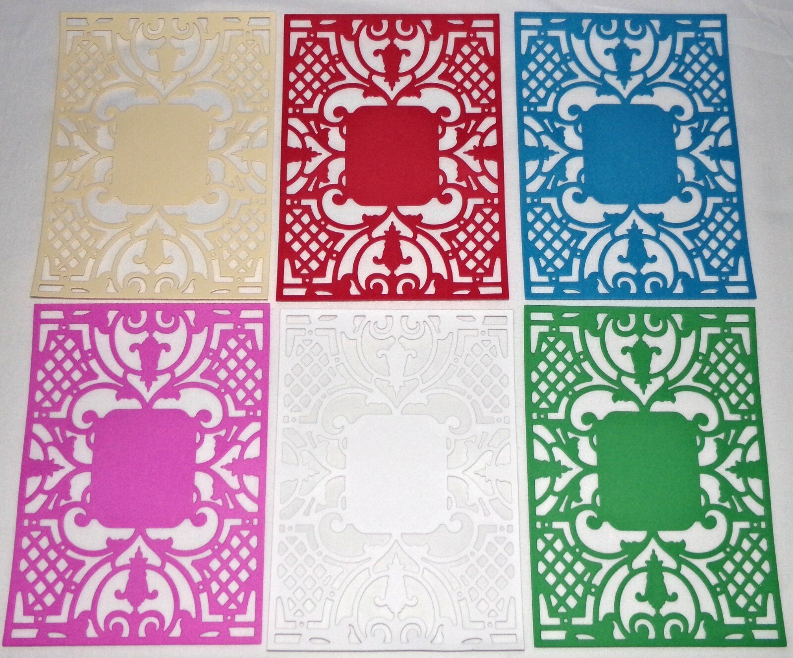 6pc Frame Die Cuts Anniversary Beribboned Frame Size 7 x 5  - 65 lb cardstock