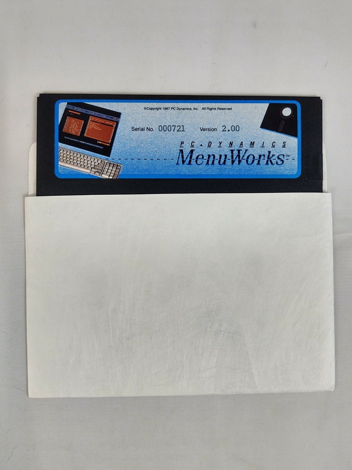Vintage 1987 PC DYNAMICS Menu Works Version 2.0 Diskette Software Disk #000721