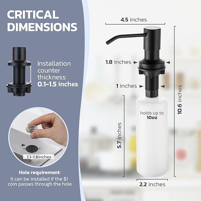 Pull Down Sprayer Kitchen Faucet with 10''Deck Plate &Soap Dispenser Matte Black