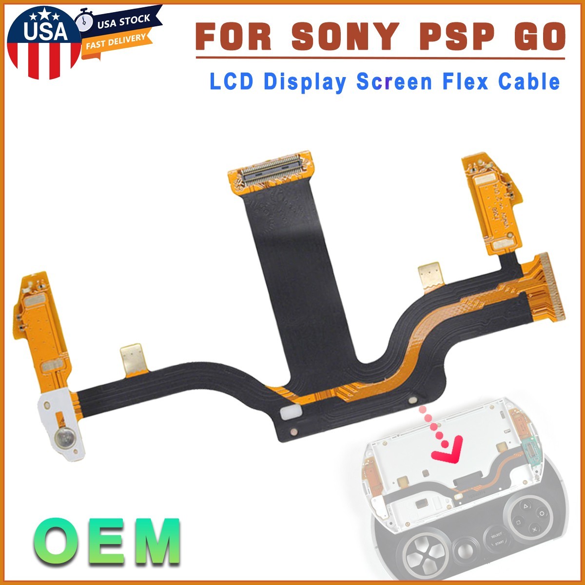 Original LCD Display Screen Flex Cable OEM Replace Accessories For SONY PSP GO