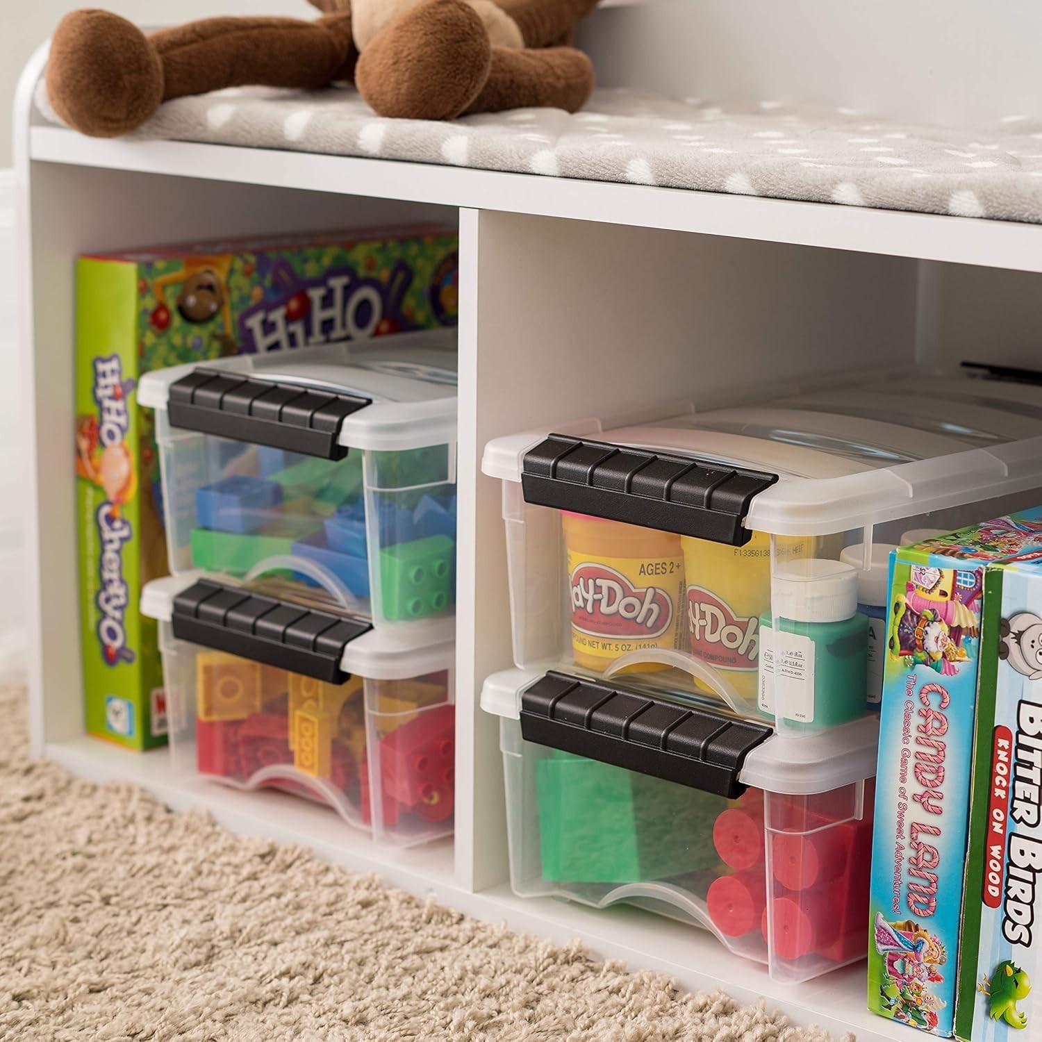 Effortless Organization with 6 Quart Transparent Stackable Storage Bins - 3 Pack