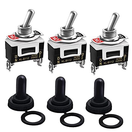 /3Pcs Heavy Duty Rocker One-Side Momentary Toggle Switch 16A 250V AC SPST 2