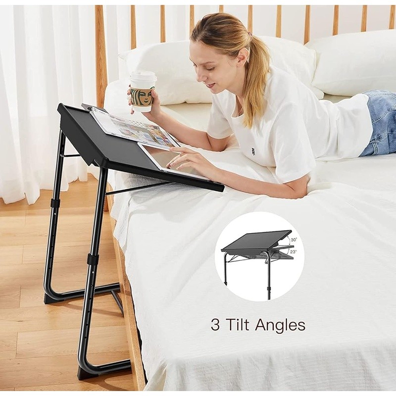Multifunctional Adjustable TV Tray Table Snacks Workstation Bedside Use
