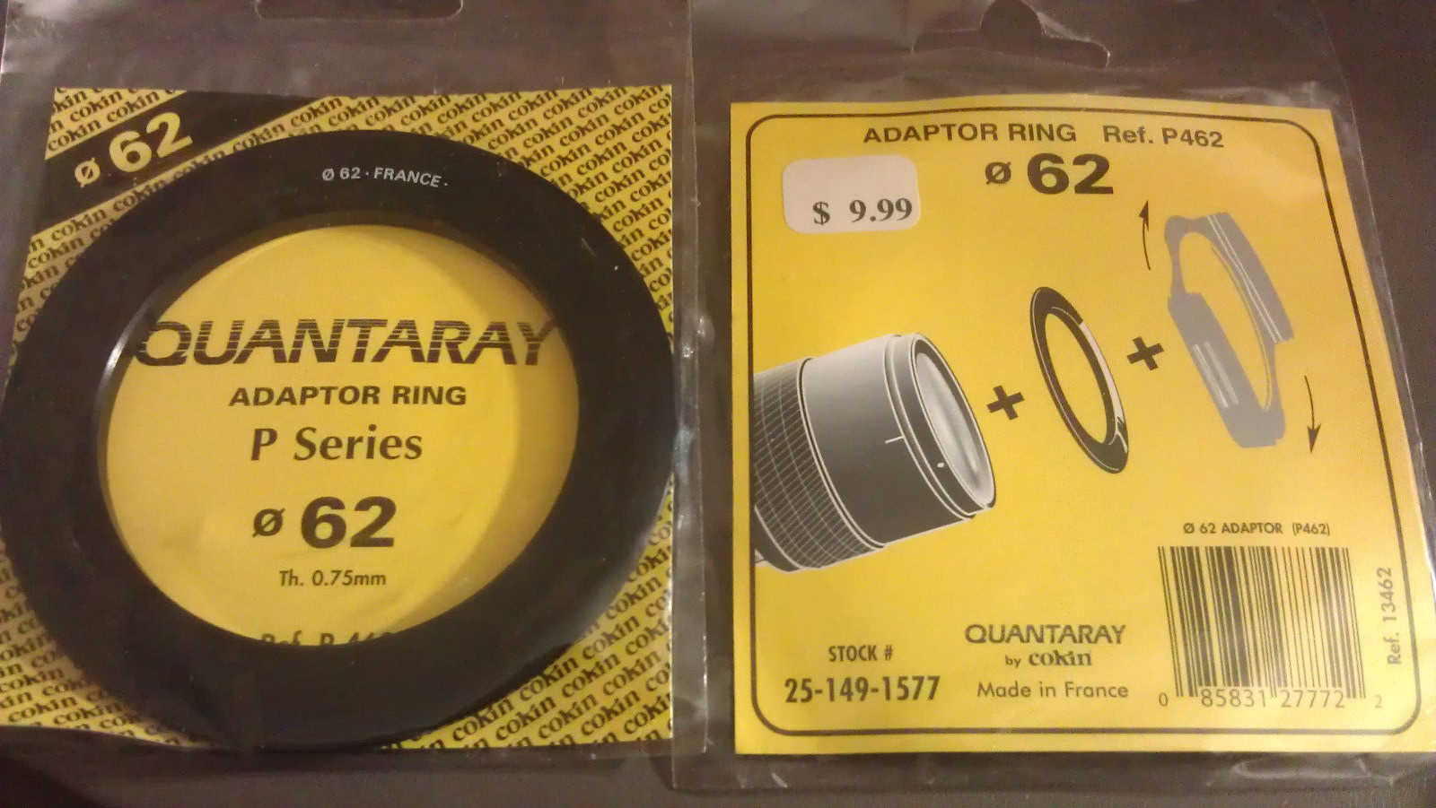 New Quantaray 62mm Adaptor Ring P Series Ref. P462 Adapter Quantaray 25-149-1577