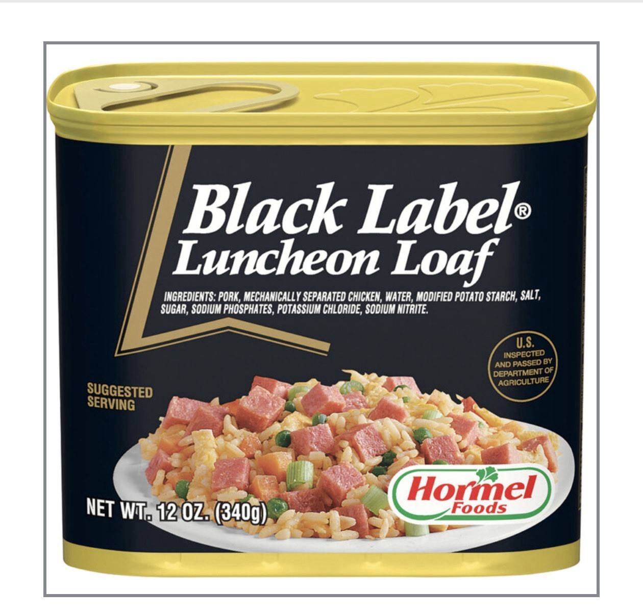 Black Label Luncheon Loaf  Hormel foods 340g x 12cans  (lot of 12)