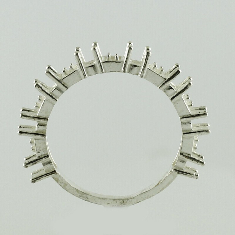 925 Sterling Silver 2.5mm Round Semi Mount Eternity Ring For Wedding Ring