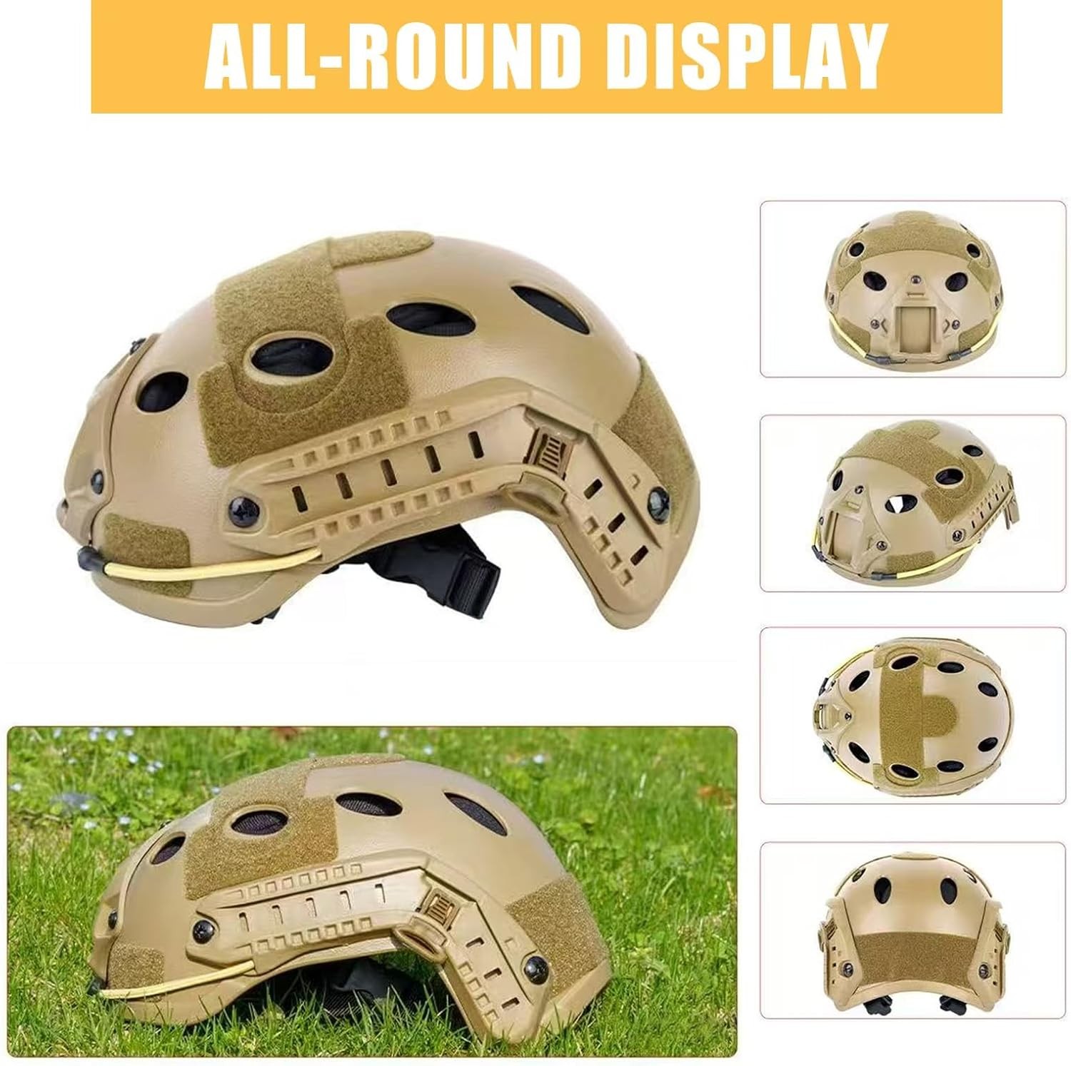 Airsoft Helmet Tactical PJ Type Adjustable Fast Lightweight Combat Gear