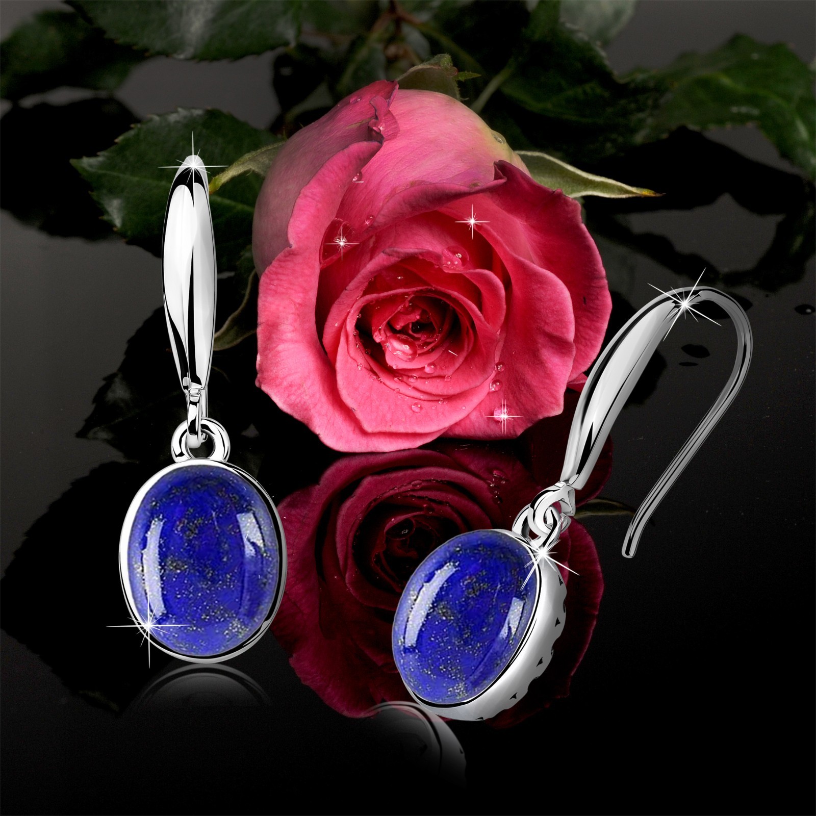 Silver Earrings Blank Pair – 8×10 mm Cabochon Bezel Setting Blank