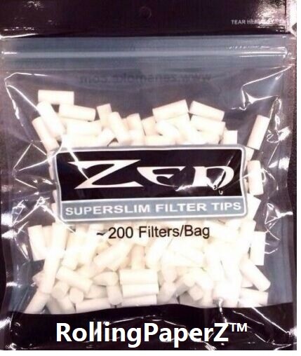 NEW! 200 Zen SUPER SLIM Cigarette Filter Tips 15 mm long