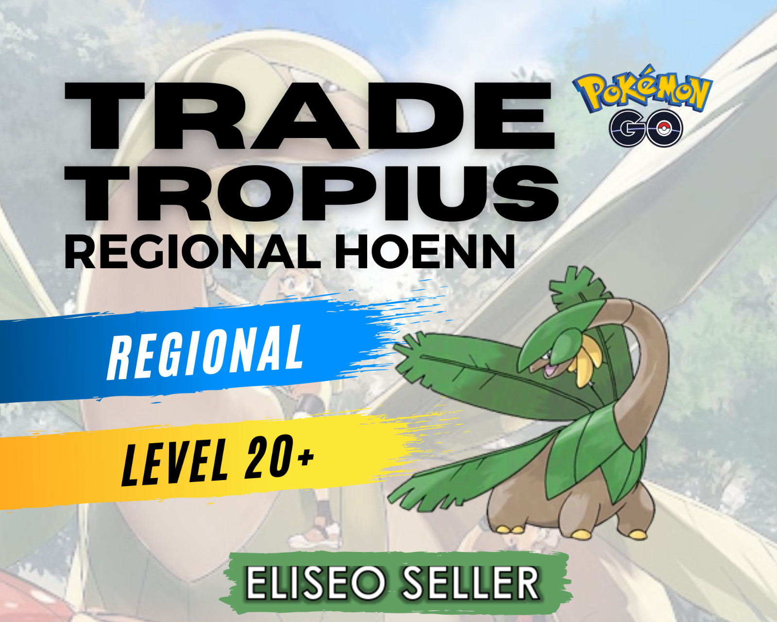Pokemon Tropius GO - Regional Hoenn - Rare