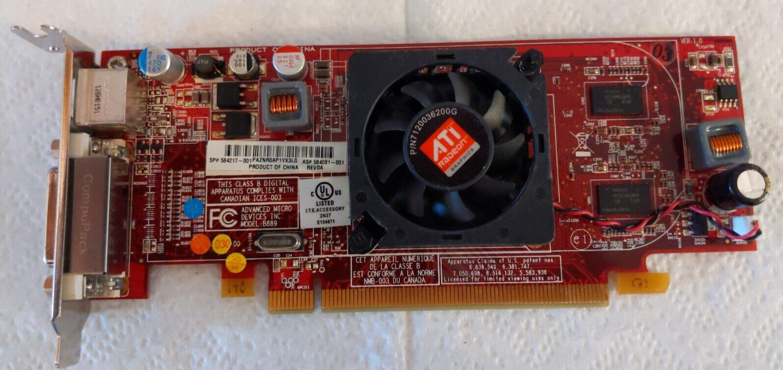HP ATI Radeon SP584217-001 HD4550 512MB DDR3 PCIe x16 Video Card