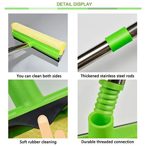 Window Squeegee, Squeegee for Window Cleaning, 2 in 1 Squeegee 1 * Sponge Head