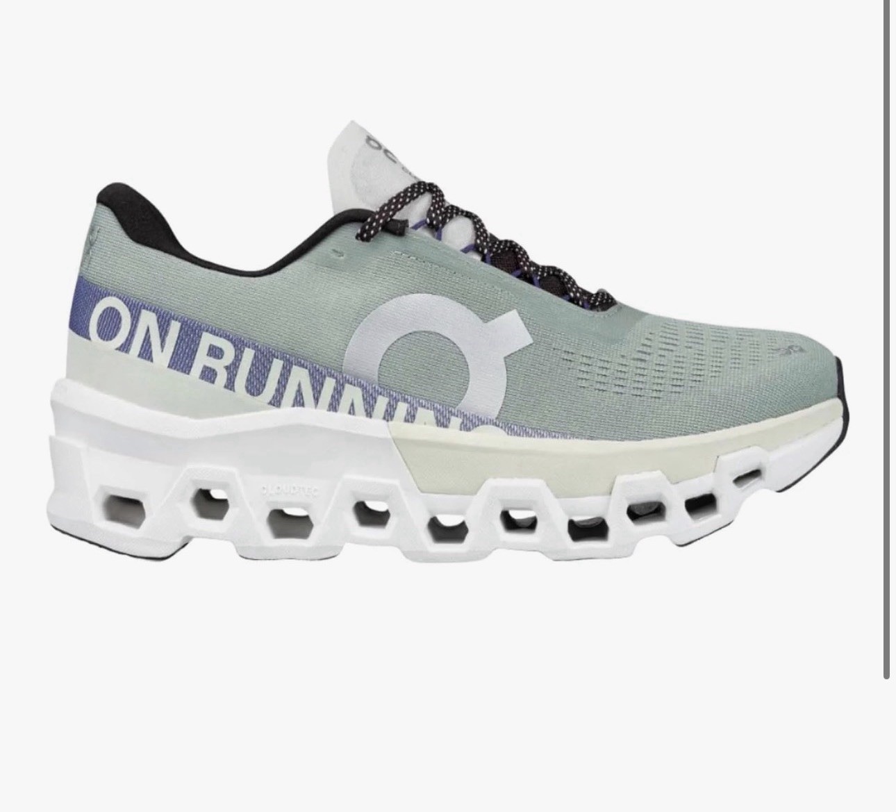 On Cloudmonster Men's Running Shoes Light Gray Purple Breathable Lightweight