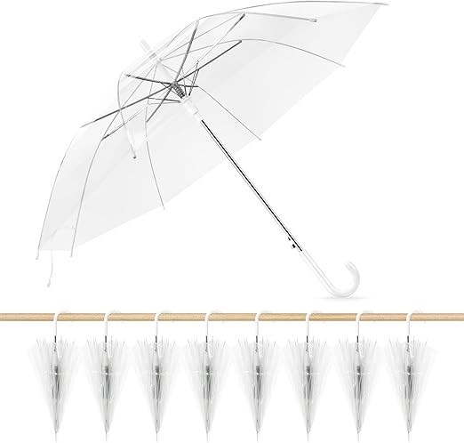 Profasion 8 Pack Wedding Umbrella Bulk, Windproof Large Rain Umbrella, Strong Fi
