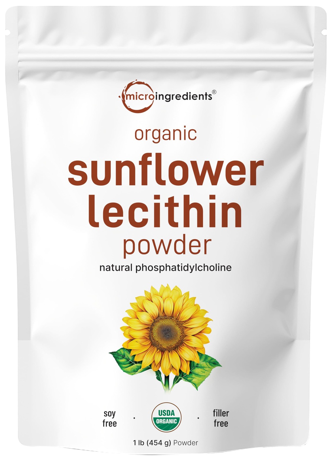 Micro Ingredients Organic Sunflower Lecithin Powder, 1 1 Pound (Pack of 1)
