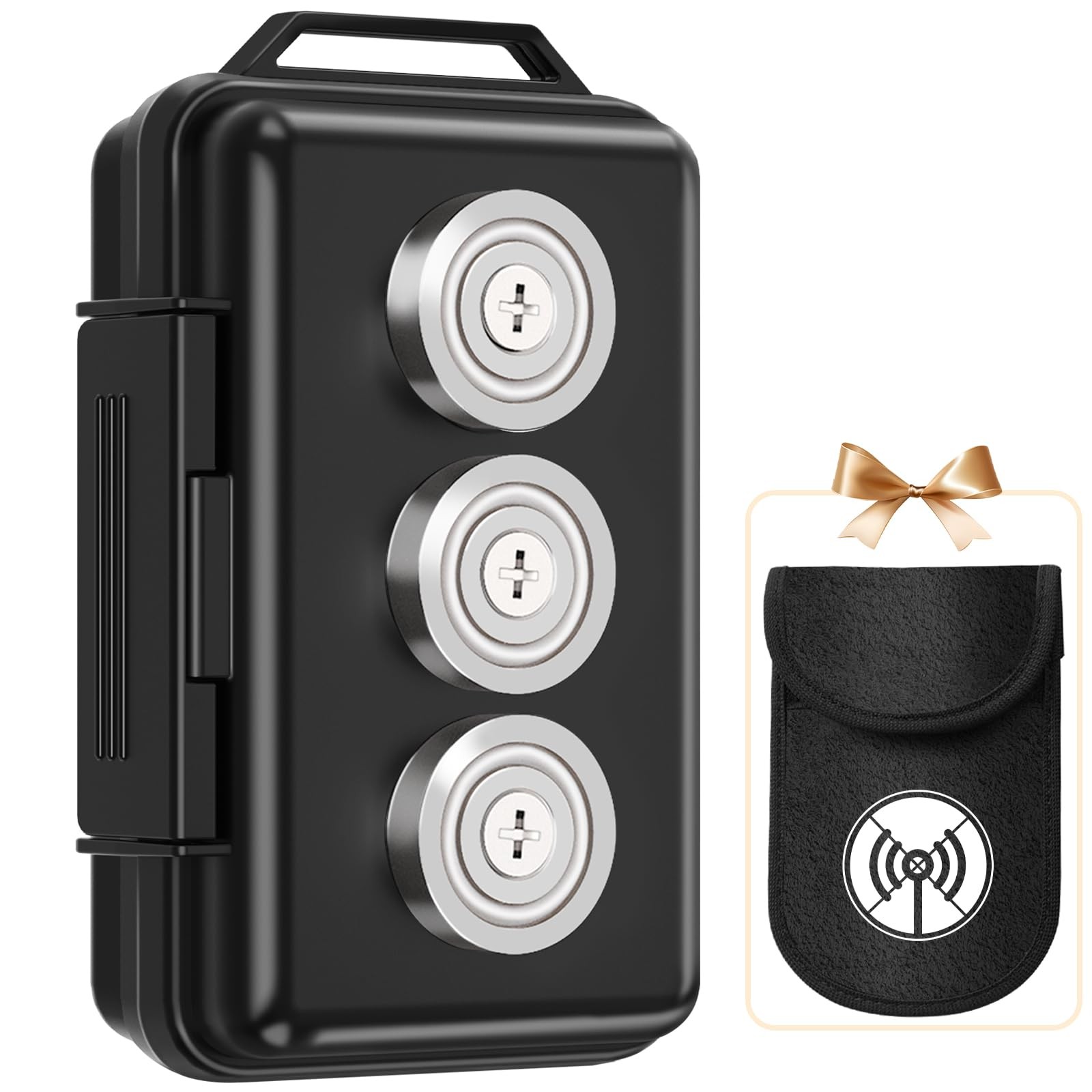 Yimaut Upgraded Magnetic Key Holder Under Car, Hide a Outside With Black