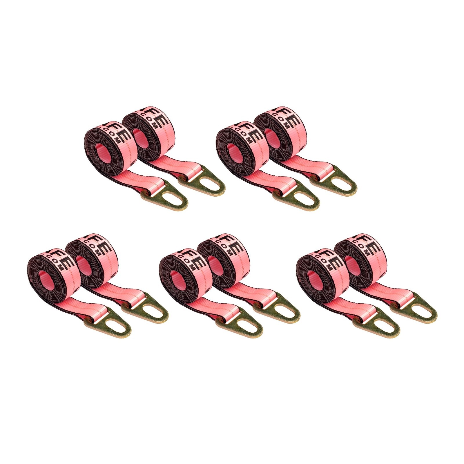 USA 10 Pack 2" x 10' Chevron Wheel Lift Lasso Strap w/ Keyhole For Auto Tie Down