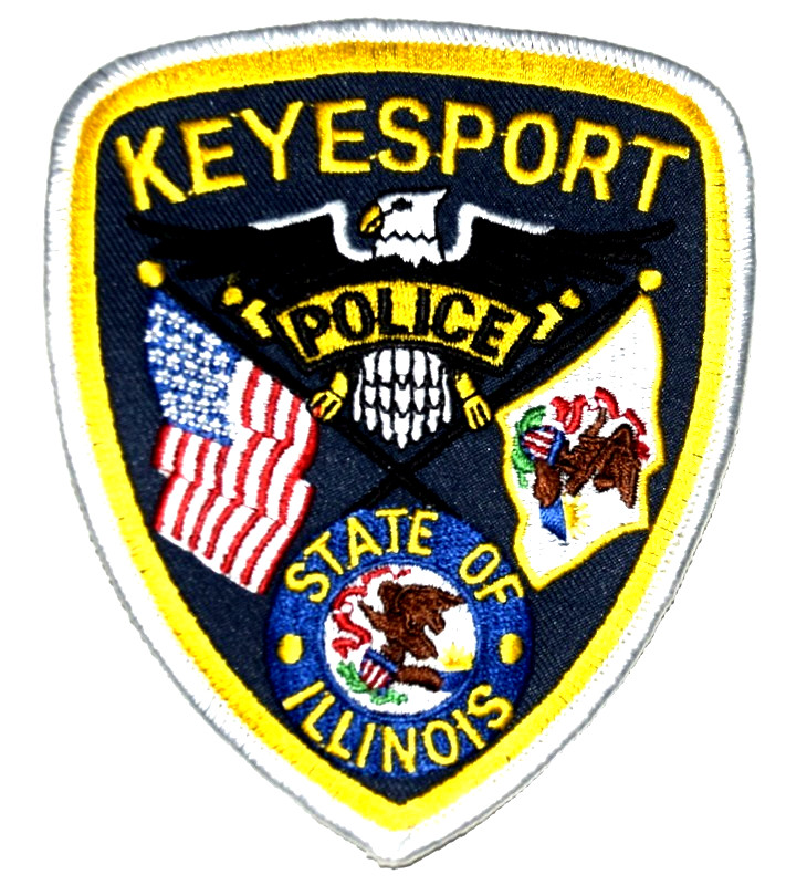 KEYESPORT – POLICE - ILLINOIS IL Sheriff Police Patch STATE FLAG US FLAG