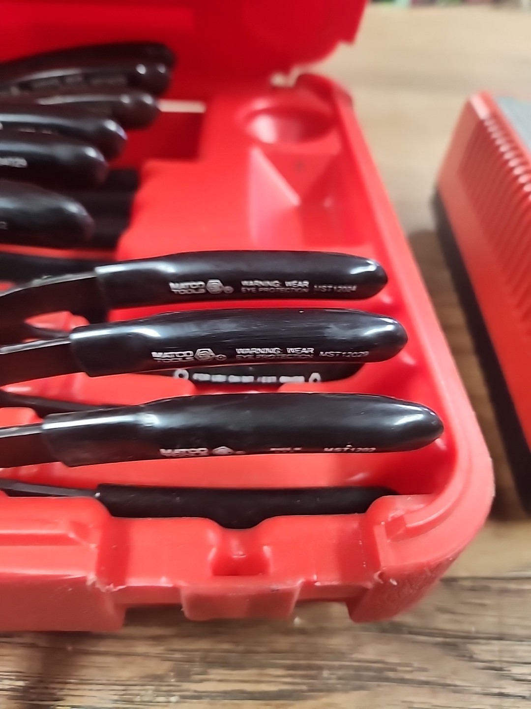 Matco MST1225 QTR Turn Retaining Ring Pliers 12 Piece Set with Case COMPLETE EUC