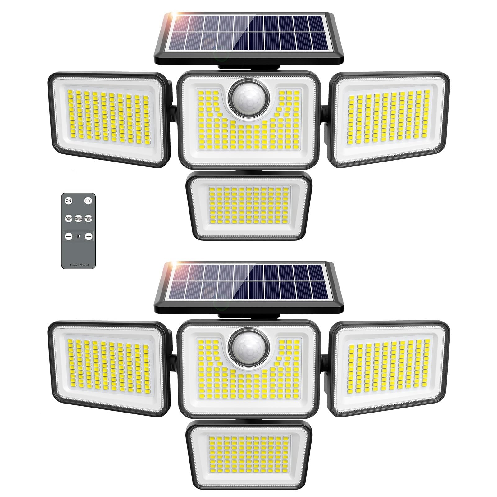 4500LM Solar Lights Outdoor, 4 Adjustable Heads Motion Sensor Lights, 3 Modes...