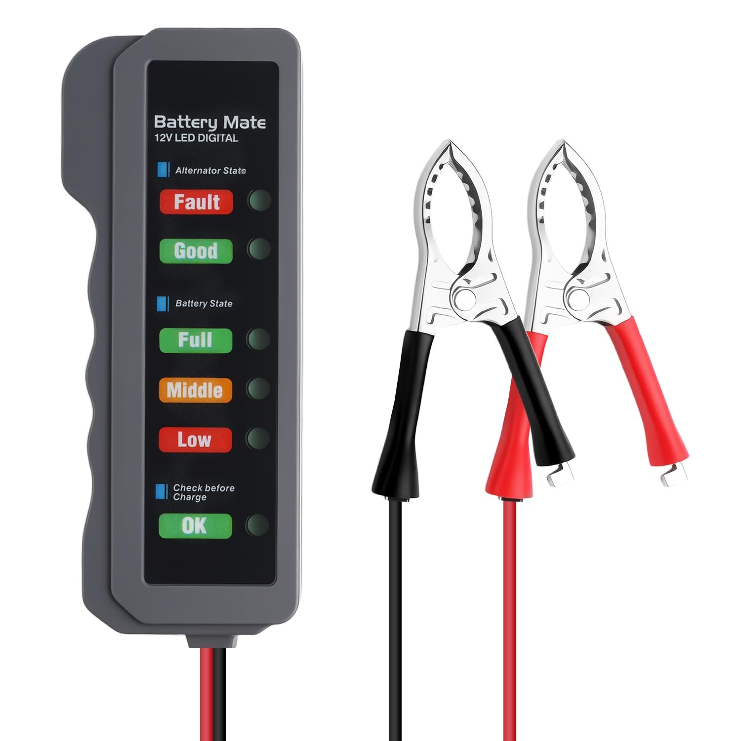 Car Battery Tester,12V Load Tester with LED Indication,Battery Black