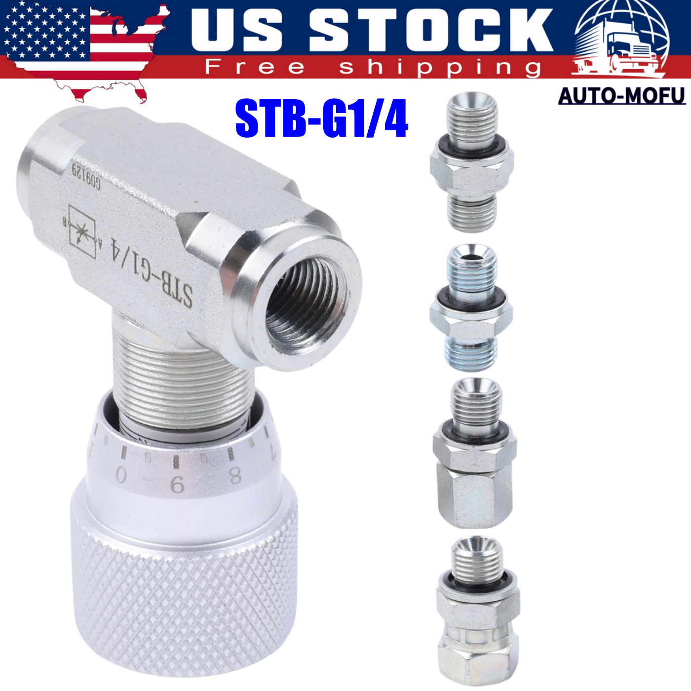M14 BI-DIRECTIONAL HYDRAULIC ADJUSTABLE FLOW CONTROL VALVE TWO-WAY JOINT 1/4 IN