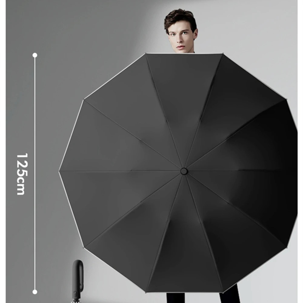 Ring Buckle Design 10 Rib Fully Automatic Umbrella for Men Folding Extra Large