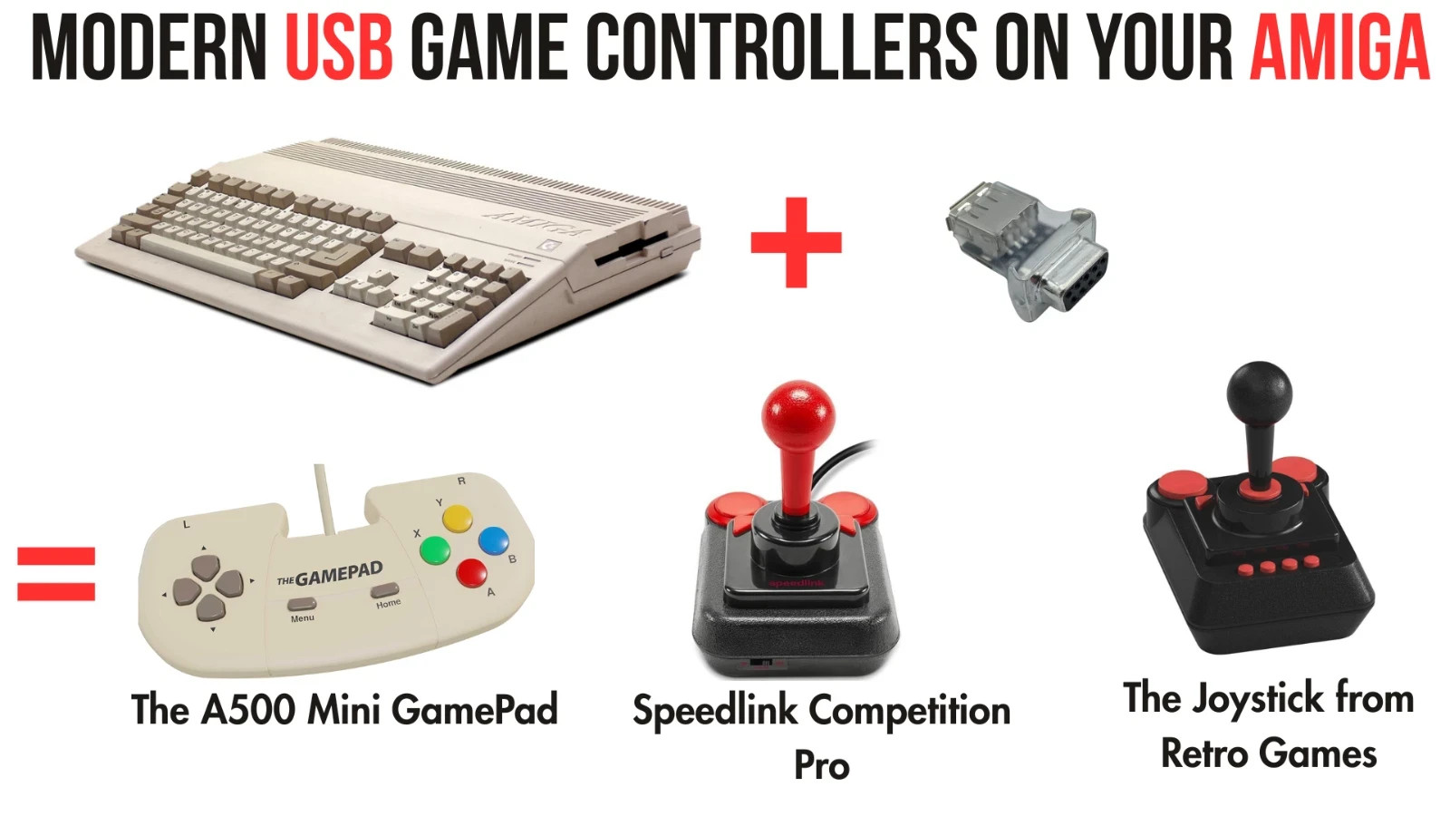 Amiga Mouse Joystick Gamepad Adapters Bundle - Two Adapter Pack Offer