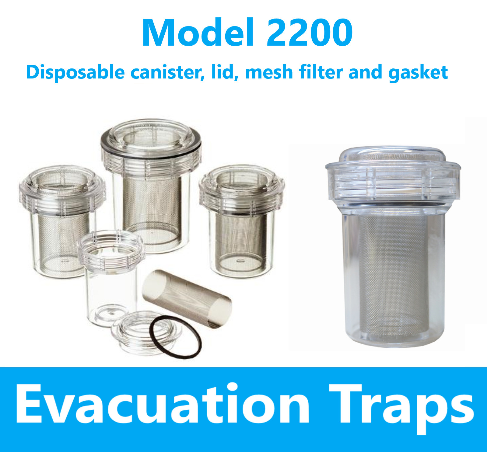 Dental Evacuation Trap Disposable Canister For Techwest Whirl Vac, Ohmeda, #2200