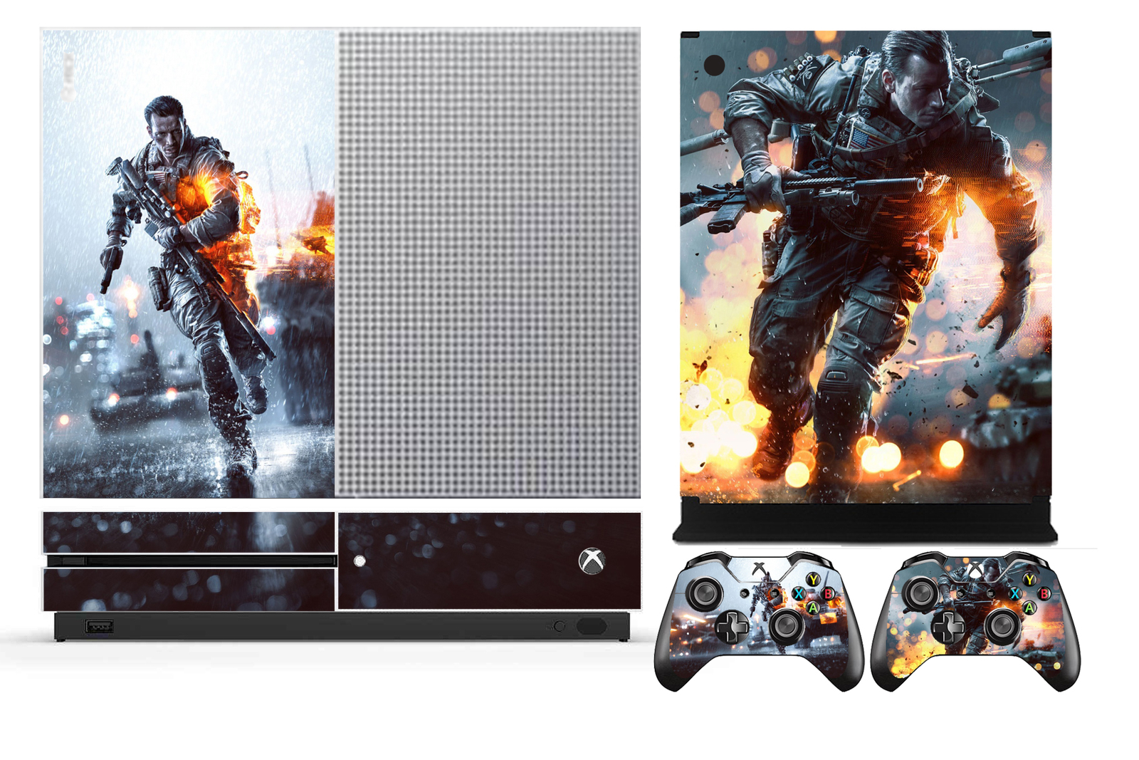 Battle 259 Vinyl Cover Skin Sticker for Xbox One S (Slim) & 2 controller skins