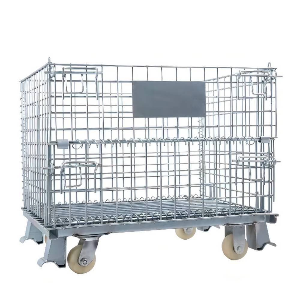 YESIND 5" nylon wheel Collapsible Wire Container 40"x32"x34 1⁄2" Load 3000LB
