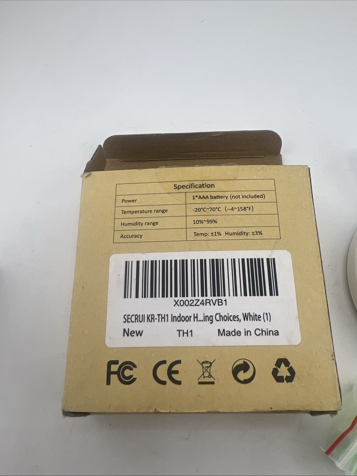 SECRUI Digital Thermo-Hygrometer for Room Temperature KR-TH1 White