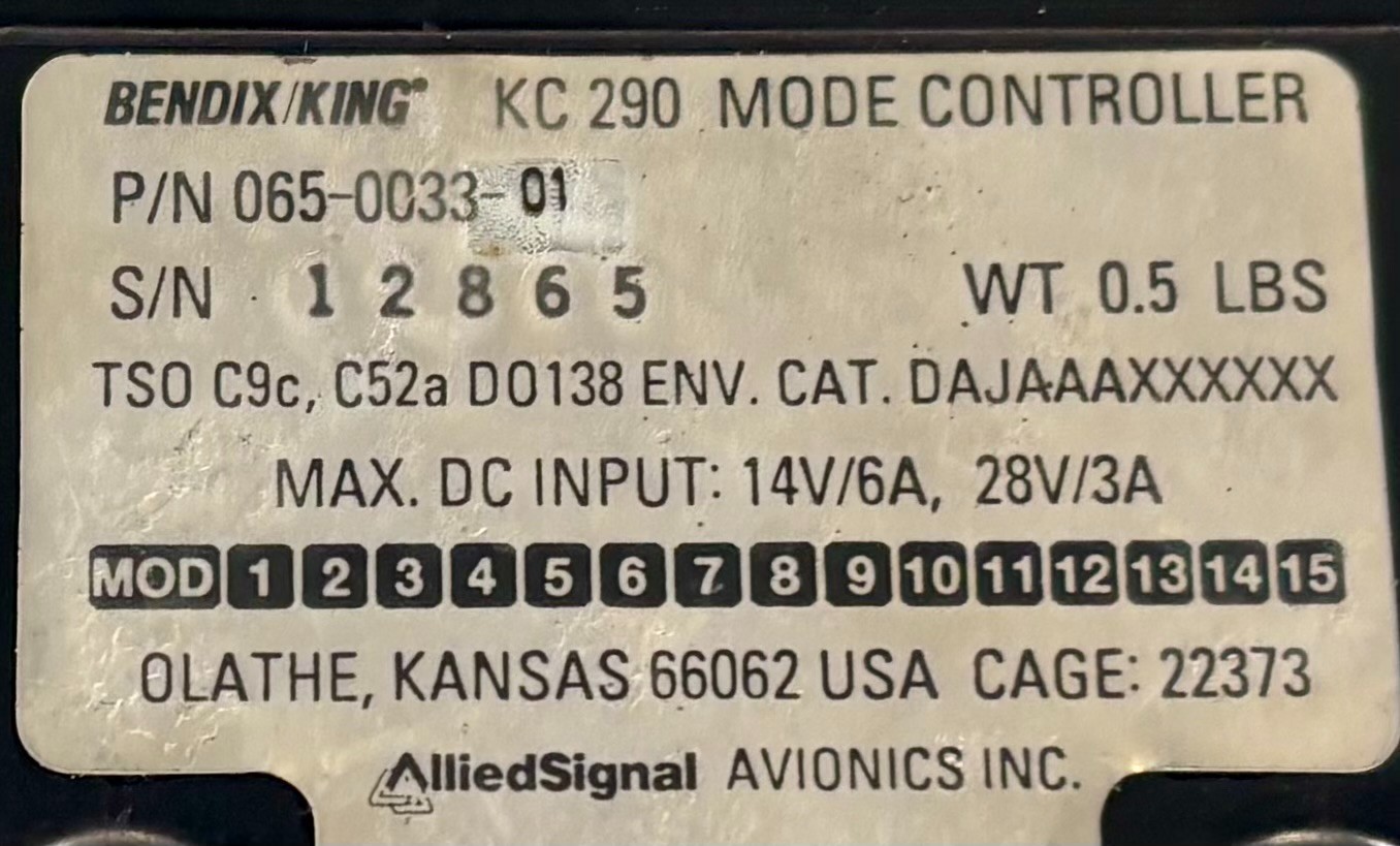 Mode Controller KC290 065-0033-01 Removed Working