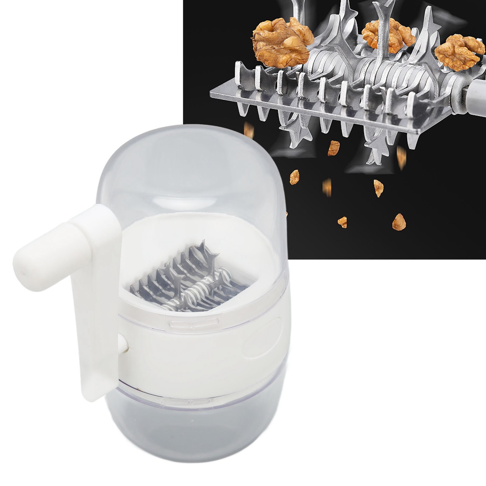 Hand Crank Nut Grinder Stainless Steel Blades For Garlic/White