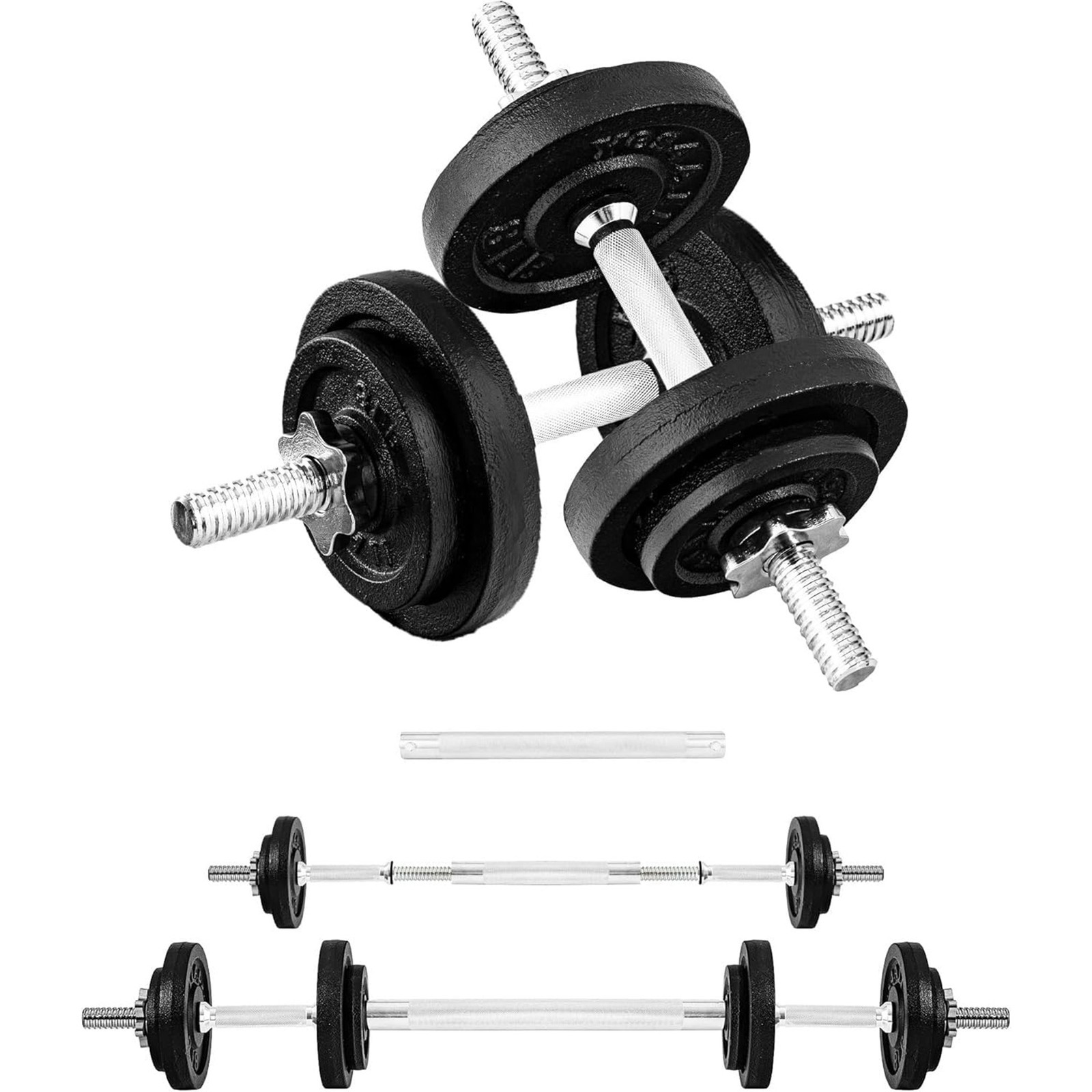 Yes4All Adjustable Dumbbell Set with Connectors, Weight Plates and Lock Collars